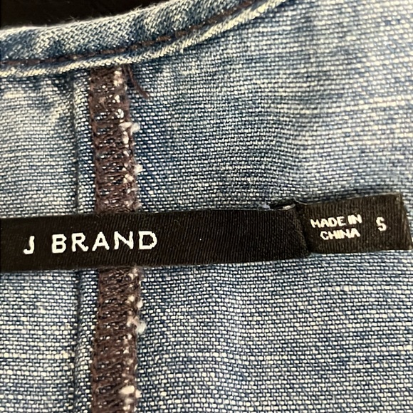 J Brand Carmela Button Front Chambray Dress Belted Cotton Denim Sz S - Picture 10 of 11